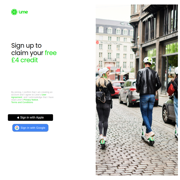 GET FREE LIME CREDIT