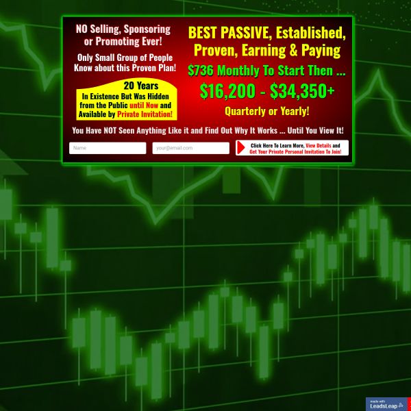 Where Money Grows! 100% Passive 736.00 To Start