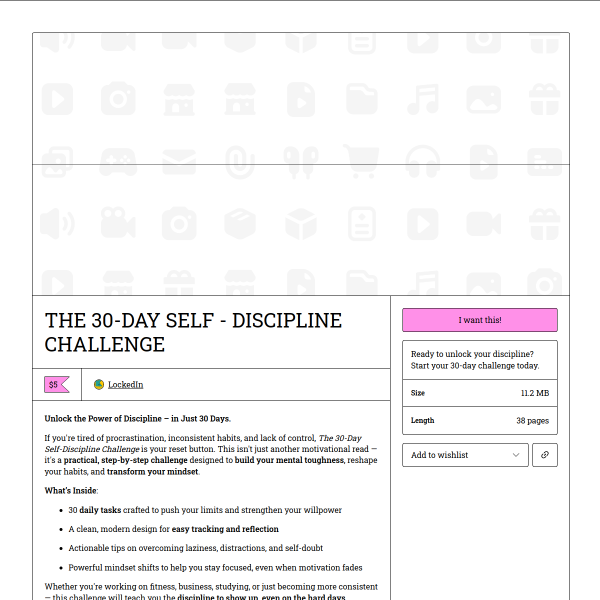 The 30 Day Self Discipline Challenge!