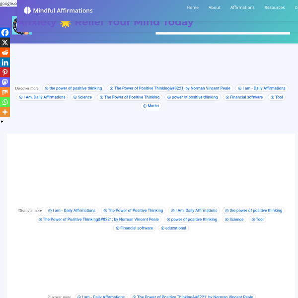 20 Powerful Positive Thinking Positive Affirmations For Anxiety 🌟 Relief Your Mind Today