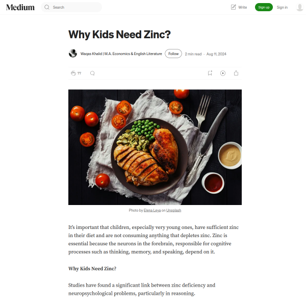 Why Kids Need Zinc?