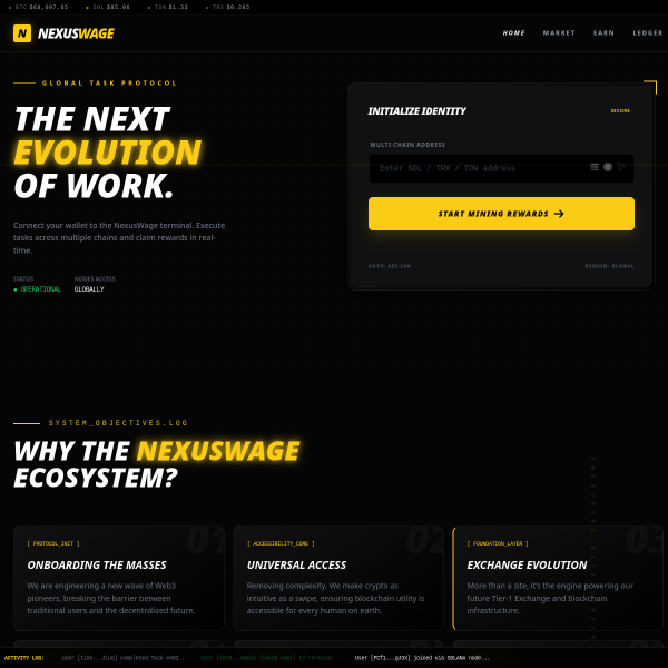 🚨 Pre-launch offer: $15 FREE NexusWage node on TRON, TON, and SOLANA