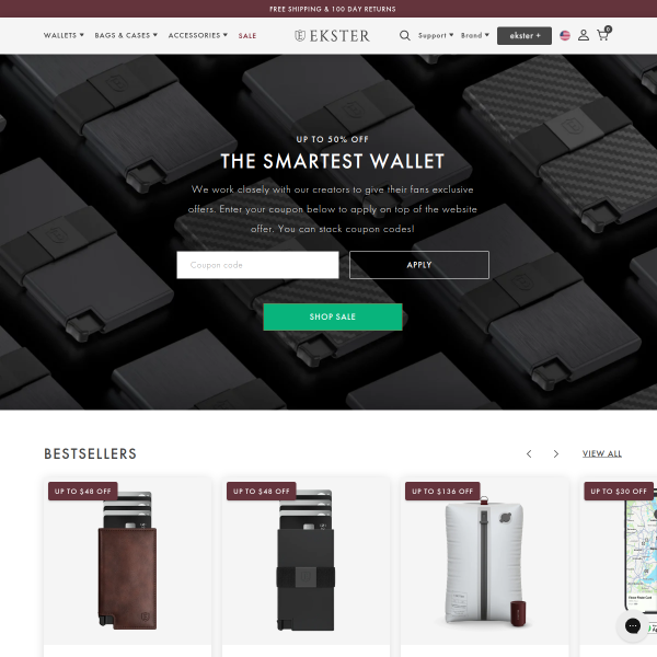 Ekster Wallets: Use this code JUST ALYX for up to 40% discount
