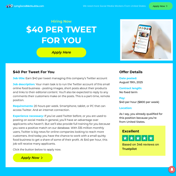 $40 per tweet for you