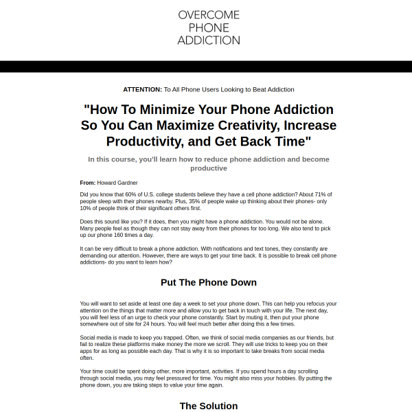 ATTENTION: To All Phone Users Looking to Beat Addiction