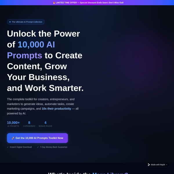 The 10,000 AI Prompts Mega Library Toolkits