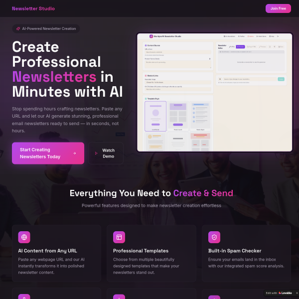 Create Professional Newsletters in Minutes with AI — No Writing Required!