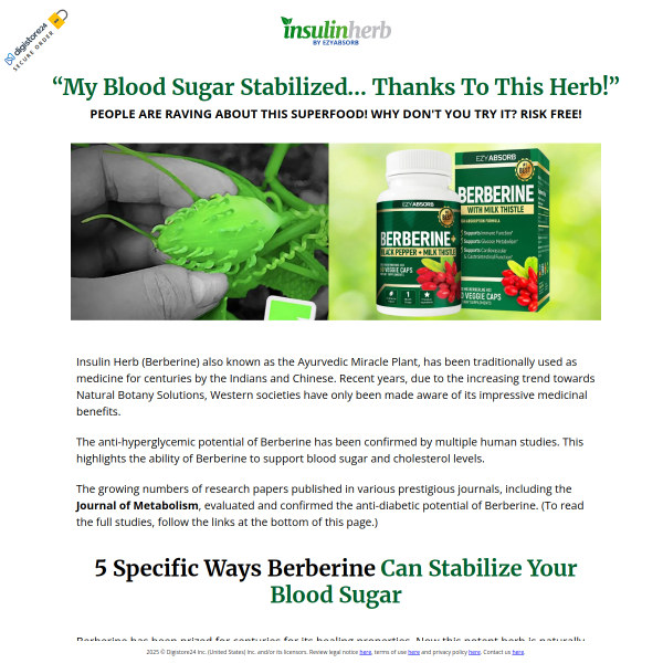 Berberine Blood Sugar Support | Natural Insulin Regulator for Weight Loss & Metabolism Boost – Limit