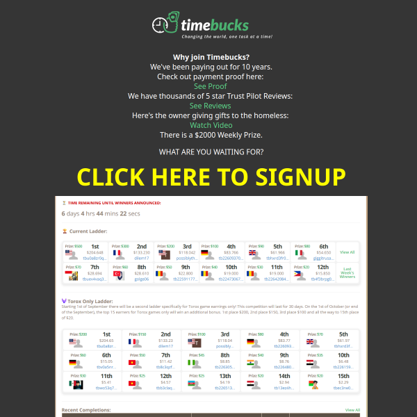 Timebucks new