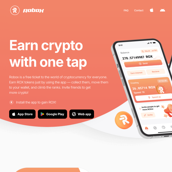 Earn crypto with one tap