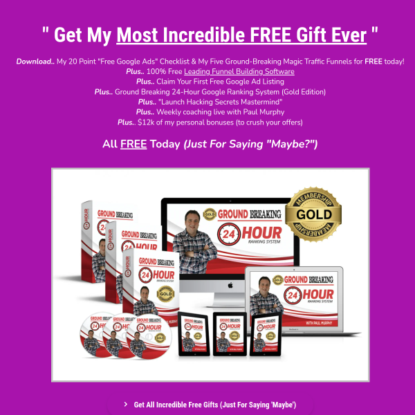 Join Gold Membership For FREE Today -Total Value: $49,945-  Just For Saying 