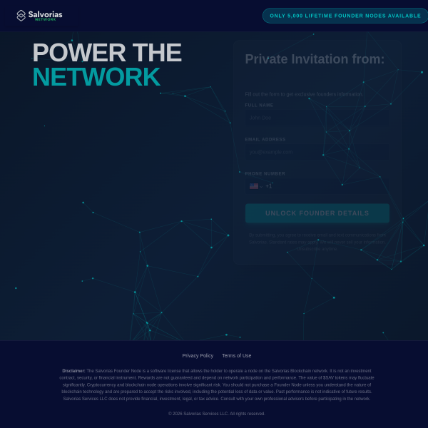 ONLY 5,000 LIFETIME FOUNDER NODES AVAILABLE