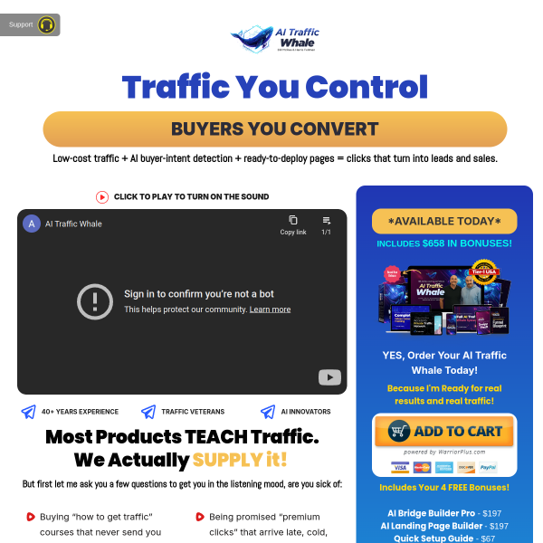 AI Traffic Whale: Plug-in Traffic + Funnels = 10x Affiliate Profits in 24 Hours 🔥