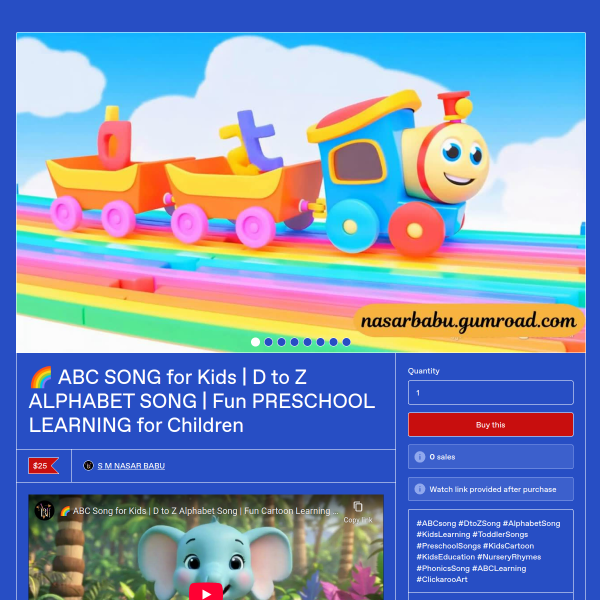 🌈 ABC Song for Kids | D to Z Alphabet Song | Fun Cartoon Learning for Children