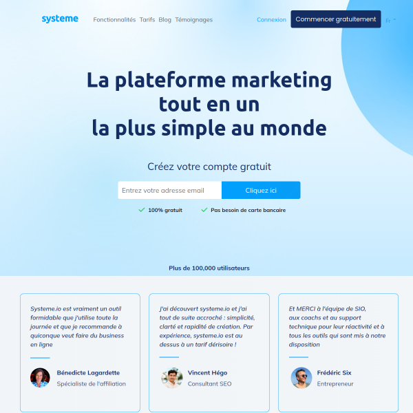 systeme.io, outil marketing le plus simple au monde