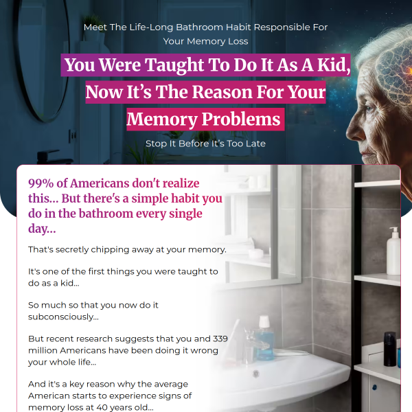 Meet The Life-Long Bathroom Habit Responsible For Your Memory Loss
