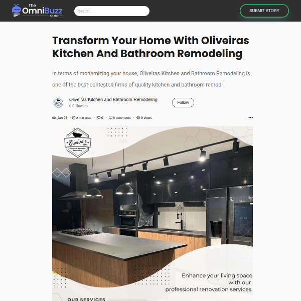 Transform Your Space: Oliveira’s Kitchen & Bathroom Remodeling Excellence