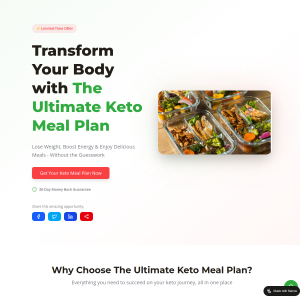 ⏳🚨 Ultimate Keto Meal Plan -  🚨