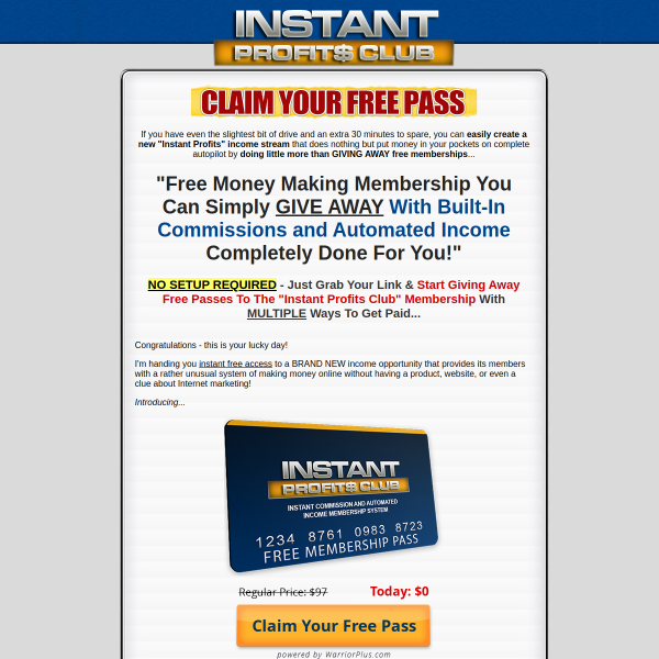 claim your free pass