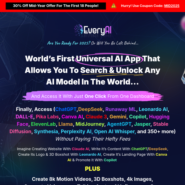 Automate all tasks and get faster results and profit for any online business with EveryAI