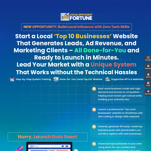 Start a Local ‘Top 10 Businesses’ Website That Generates Leads, Ad Revenue, and Marketing Clients...