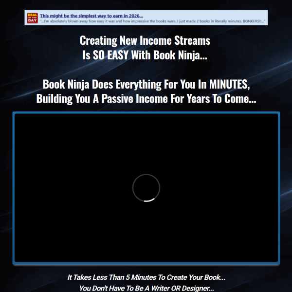 Creating new income streams  is SO EASY with Book Ninja...