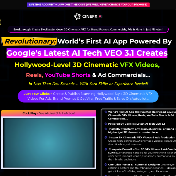 CineFX AI - World's First AI Powered VFX Content Maker App
