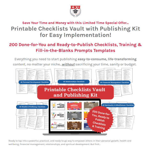 The Proven Step-by-Step Checklist to Transform Your Life That Every Successful Person Uses!