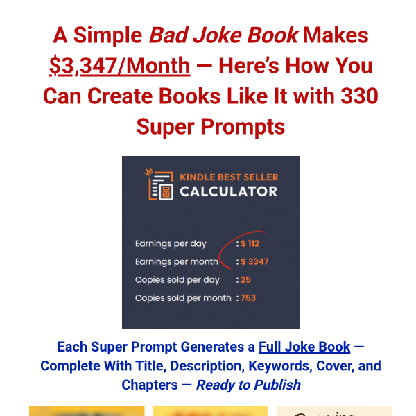 A Simple Bad Joke Book Makes $3,347/Month — Here’s How You can Create Books Like It with 330 Super