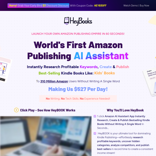 Heybooks -The more you publish, the more you can earn