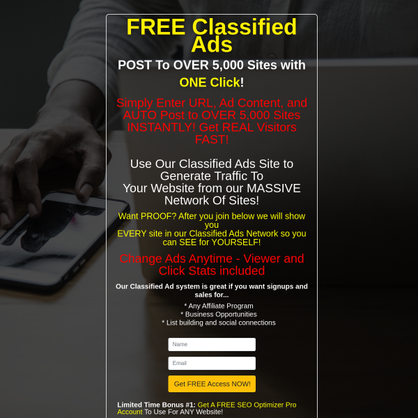 FREE Classified Ads  POST To OVER 5,000 Sites with ONE Click!