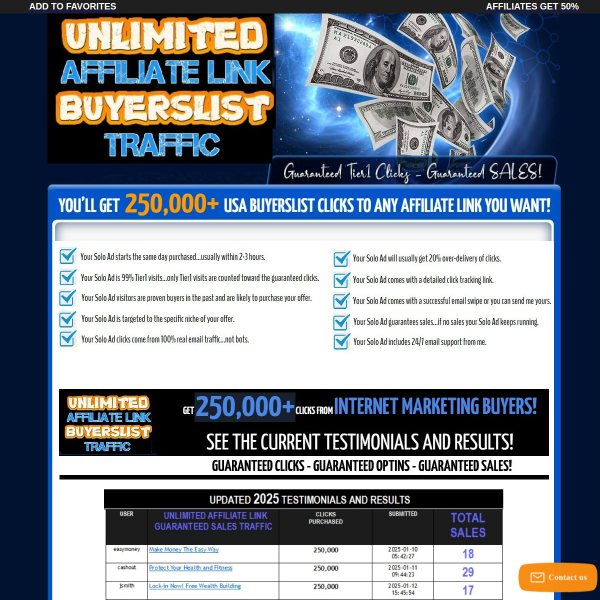 Unlimited Monthly Traffic for Affiliates
