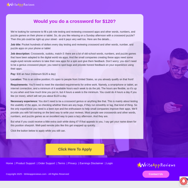Would you do a crossword for $120?