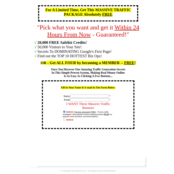 ?? MASSIVE TRAFFIC PACKAGE – 100% FREE! ??