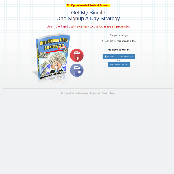 Get My Simple One Signup A Day Strategy