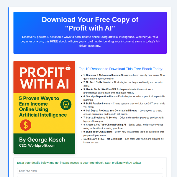 Discover 5 powerful, actionable ways to earn income online using artificial intelligence. 	