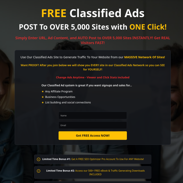Post to 5,000+ Classified Ad Sites ONE Click - No Cost To Post EVER!