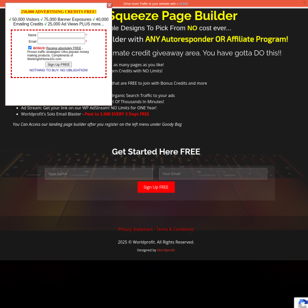 FREE Squeeze Page Builder: UNLIMITED USE - Works With ANY Autoresponder!