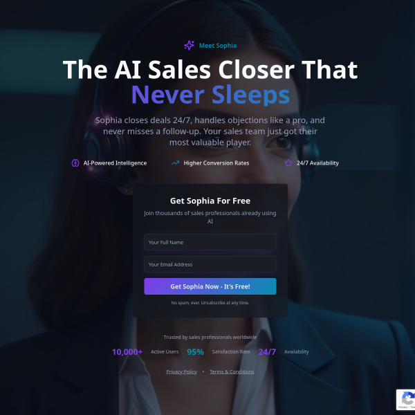 🤖 Meet Sophia — The AI That Works 24/7 to Close Sales for You!