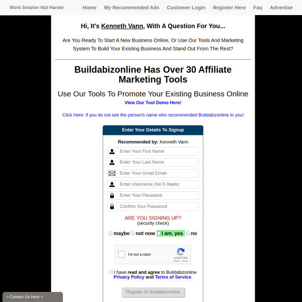 Buildabizonline Has Over 30 Affiliate Marketing Tools