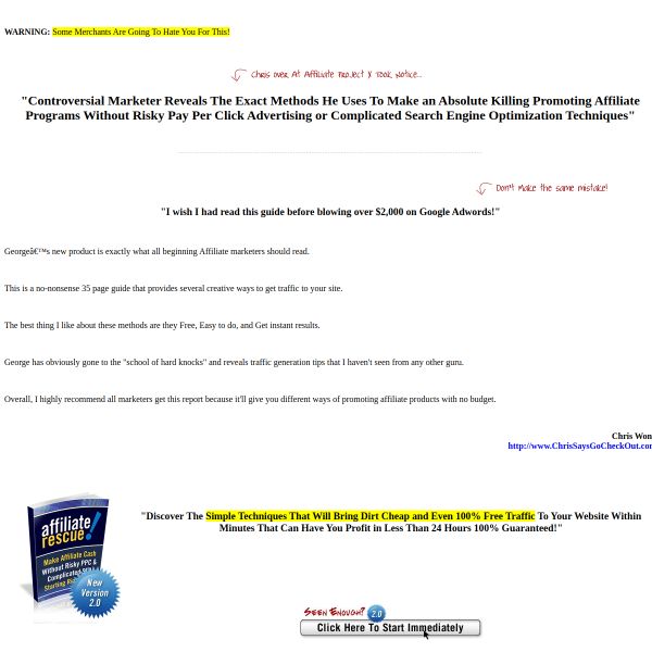 Controversial affiliate marketing