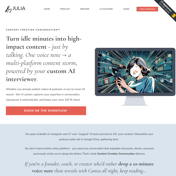 Content Creation Conversation™ - AI Creation, Automation | Member area and video courses