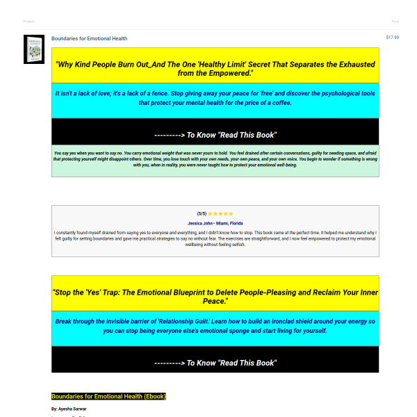 Boundaries for Emotional Health