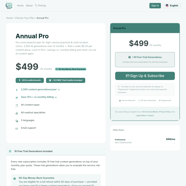 AI Medical Content Generator – Yearly Software