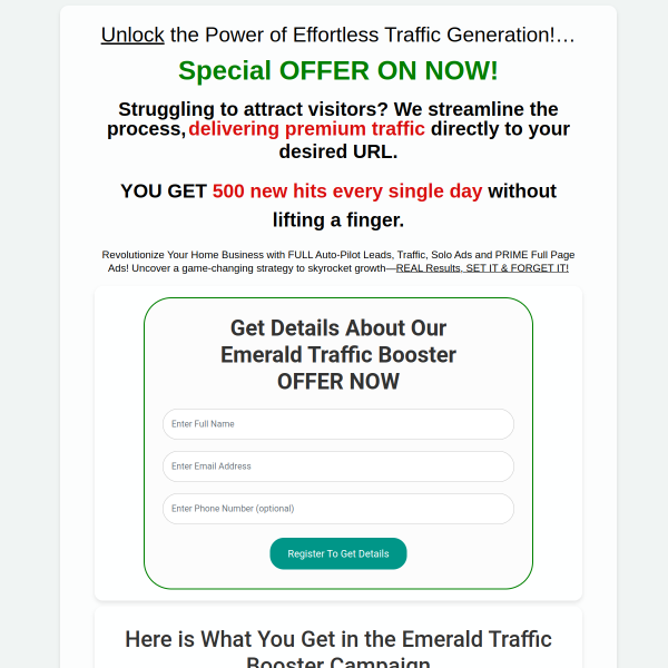Unlock the Power of Effortless Traffic Generation!