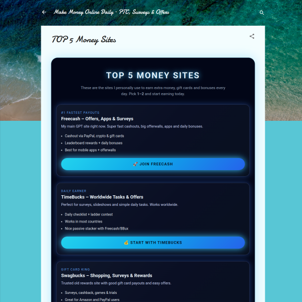 TOP 5 MONEY SITES