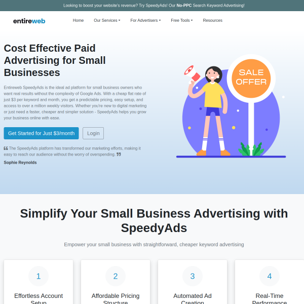 Quality Advertising - Best Google Ads Alternative - $3 per keyword and no traffic limit