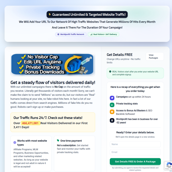 [ Just Launched - Guaranteed Unlimited & Targeted Website Traffic ] - We Will Add Your URL To Our Ne