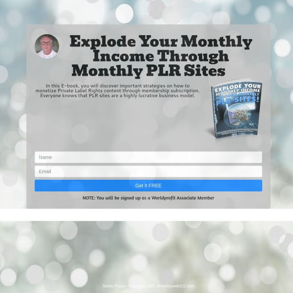 Explode Your Monthly Income Through Monthly PLR Sites - Free eBook