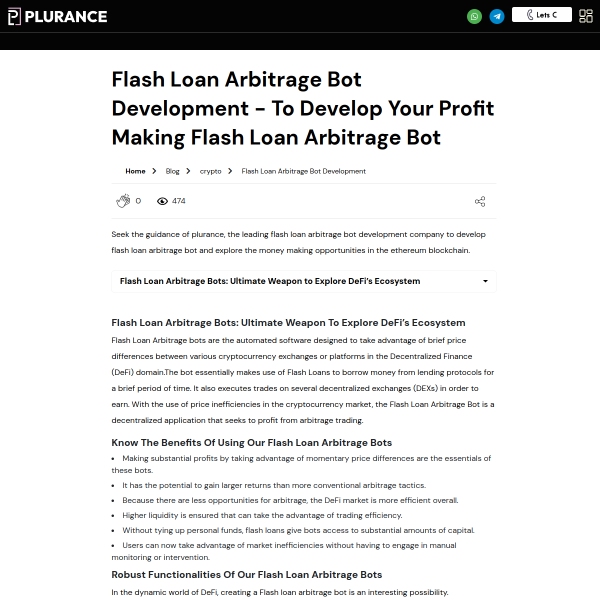 Plurance Launches Flash Loan Arbitrage Bot with Free Trial Offer